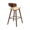 Armen Living Fox 28.5" Bar Height Cream Faux Leather and Walnut Wood Mid-Century Modern Bar Stool LCFOBAWACR30 - alternate 2